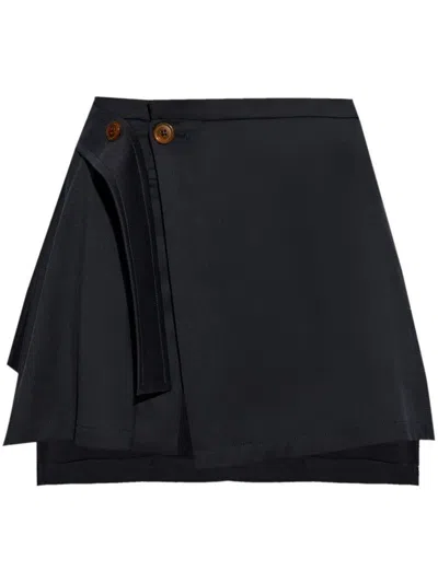Vivienne Westwood Meghan Asymmetric Virgin Wool Skirt In Blue