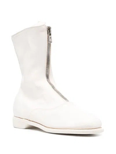 Guidi Round-headed Casual Boots In White
