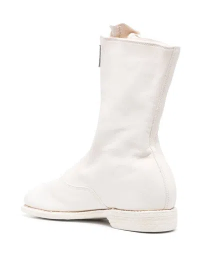 Guidi Round-headed Casual Boots In White