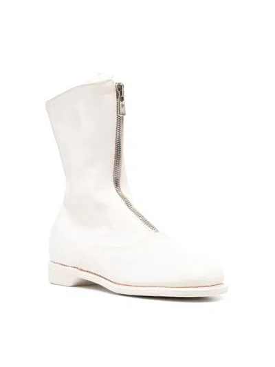 Guidi Round-headed Casual Boots In White