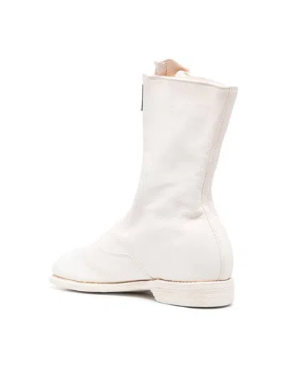 Guidi Round-headed Casual Boots In White