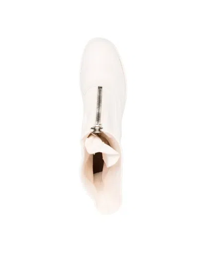 Guidi Round-headed Casual Boots In White