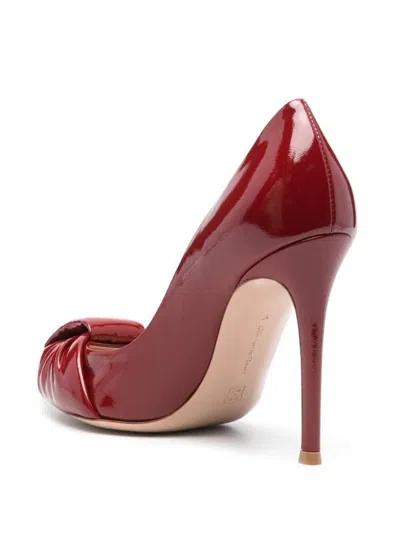 Gianvito Rossi Midnight Bow Pointed Toe Pumps In Red