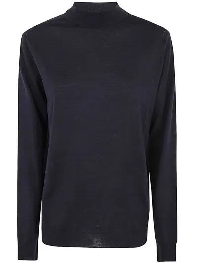 Maison Margiela Round Neck Sweater In Blue
