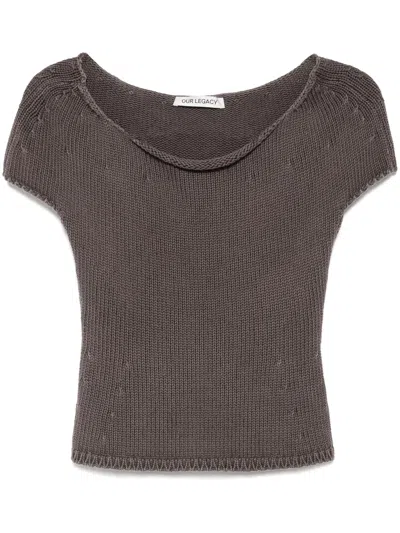 Our Legacy Tank Top Sculpt In Wet Bark Dry Cotton
