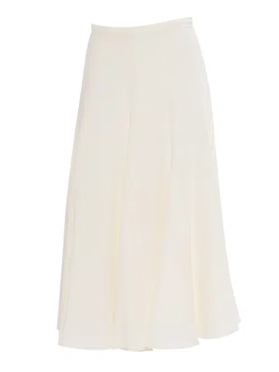 Fabiana Filippi Viscose Linen Flared Skirt In White