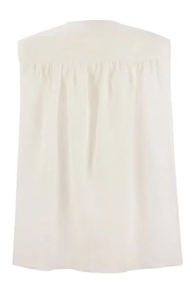 Fabiana Filippi Women's Linen Sleeveless Top In White
