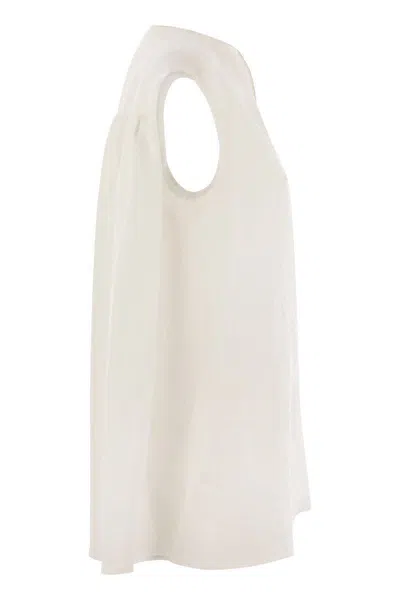 Fabiana Filippi Women's Linen Sleeveless Top In White