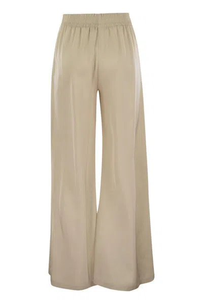 Fabiana Filippi Wide Viscose Jogging Trousers In Beige