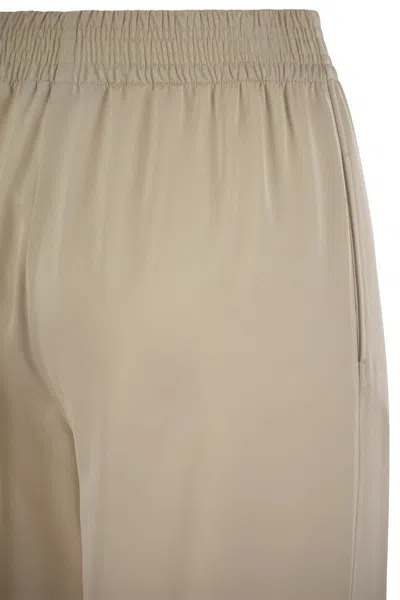 Fabiana Filippi Wide Viscose Jogging Trousers In Beige