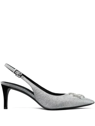 Tory Burch Eleanor Pave Slingback In Grey
