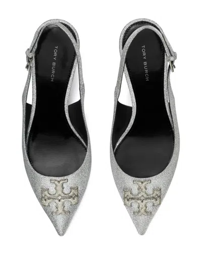 Tory Burch Eleanor Pave Slingback In Grey