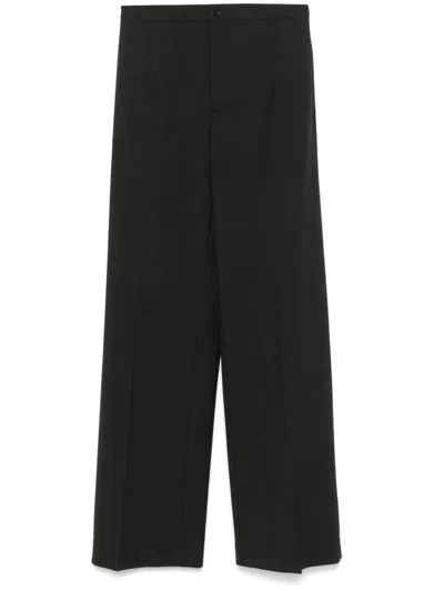 Loulou Studio Anthracite Grey Wool Palazzo Trousers In Grey