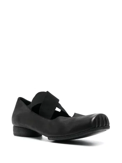 Uma Wang Leather Ballerina In Black