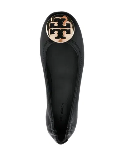 Tory Burch Claire Leather Ballet Flats In Black