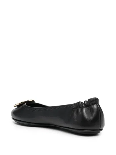 Tory Burch Claire Leather Ballet Flats In Black