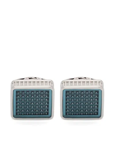 Tateossian Cufflinks Squared Palladium Polished Accessories In Grey