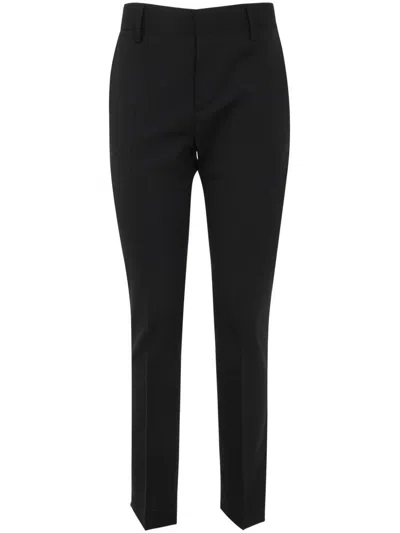 Dsquared2 Tailored Wool Straight Pants In Black
