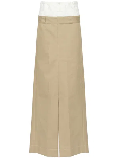 Shop Maison Margiela Long Skirt In Brown