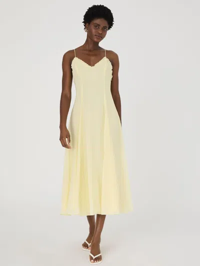 French Connection Raya Chiffon Midi Dress In Yellow