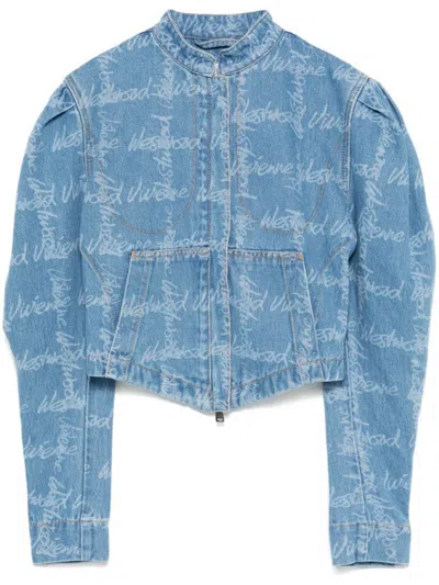 Vivienne Westwood Filli Jacket Denim Jackets In Grid/blue