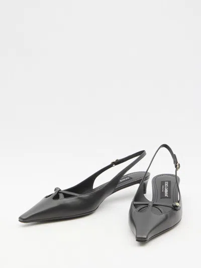 Shop Dolce & Gabbana Dg Logo Slingback In Black