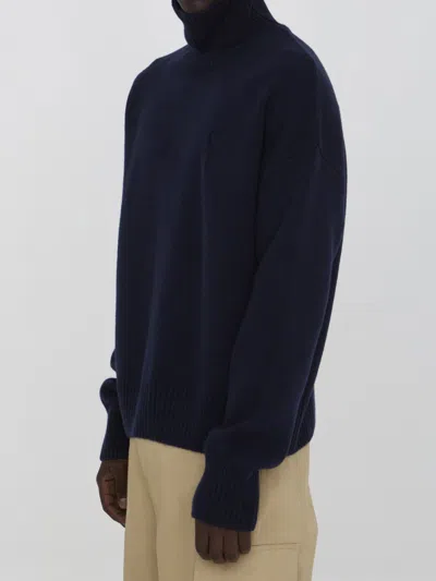 Ami Alexandre Mattiussi Ami Paris Men Ami De Coeur Sweater In Blue
