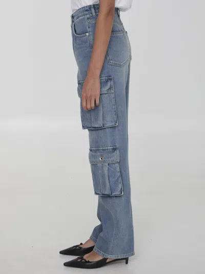 Dolce & Gabbana Multi-pocket Cargo Denim Trousers In Blue