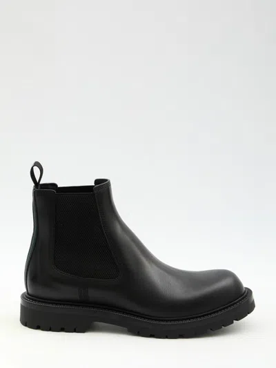 Gucci Chelsea Boots With Web In Black