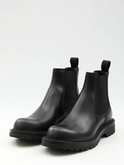 Gucci Chelsea Boots With Web In Black