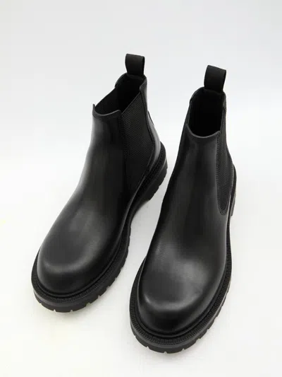 Gucci Chelsea Boots With Web In Black