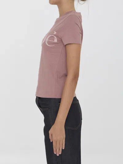 Chloé Pink Cotton Jersey Fitted T-shirt In Pink