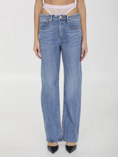 Alexander Wang Jeans With Pre-styled Thong In Purple