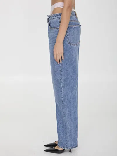 Alexander Wang Jeans With Pre-styled Thong In Purple