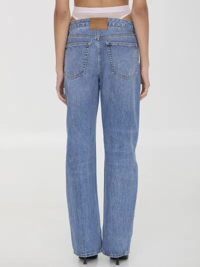 Alexander Wang Jeans With Pre-styled Thong In Purple