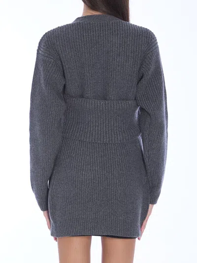 Alexander Wang Pre-styled Twinset Knitted Cardigan In Grey