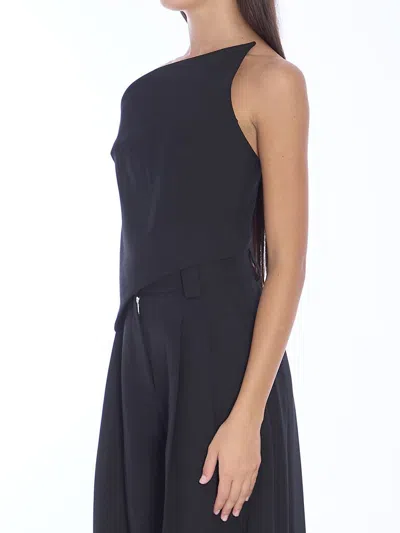 Alexander Wang Pointed Hem Top In Black
