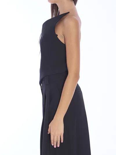 Alexander Wang Pointed Hem Top In Black