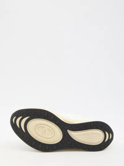 Valentino White Leather And Fabric Vlogo Easyjog Sneakers In White