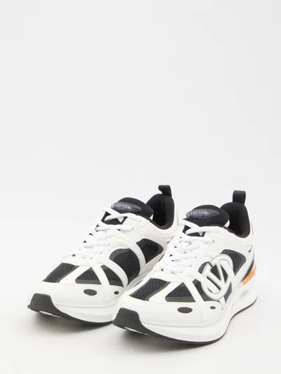 Valentino Vlogo Easyjog Sneakers With Contrast Accents In White