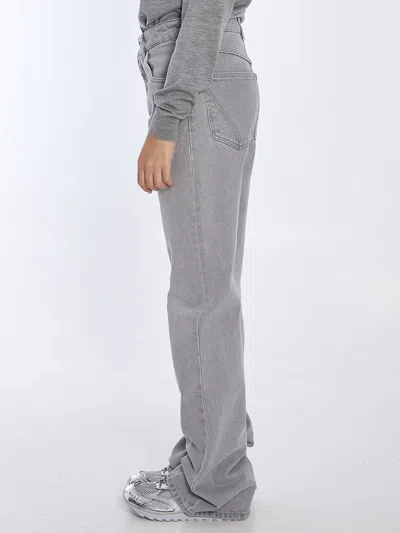 BOTTEGA VENETA LIGHT GREY FLARED JEANS 