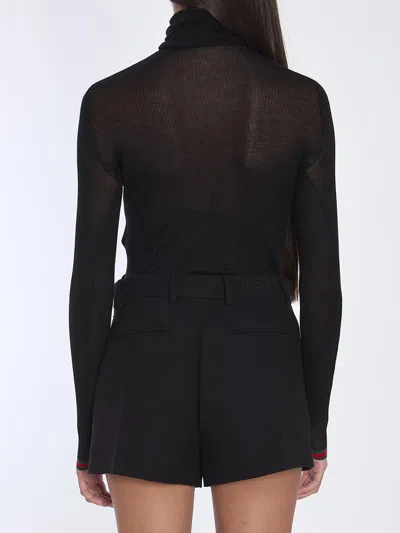 Gucci Cashmere And Silk Blend Top In Black