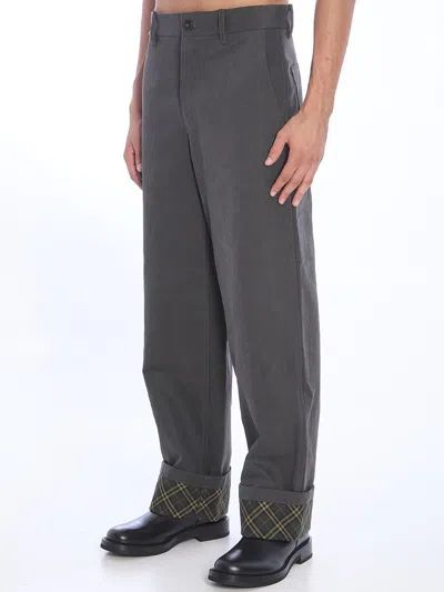Burberry Carpenter Oversized Turn-up Pants In Black
