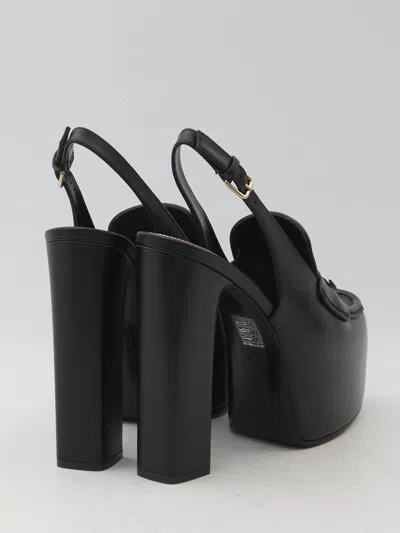 Gucci Mocassini Slingback Con Plateau E Morsetto In Black