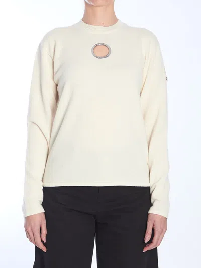 Moncler X Willow Smith Eyelet Wool And Cashmere Jumper In White