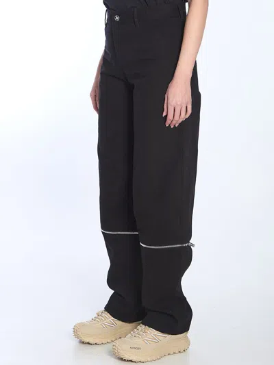 Moncler X Willow Smith Trousers With Zip Detail In Black