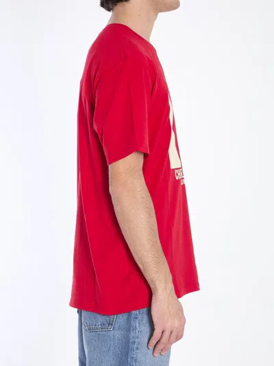Valentino Crewneck Graphic Print T-shirt Logo In Red