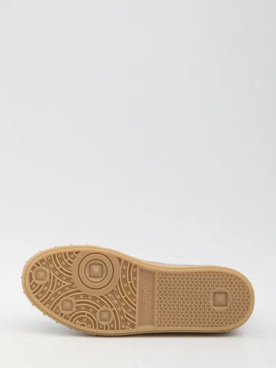 Valentino Garavani Men Upvillage Low Top Sneaker In Split Leather And Calfskin Nappa Leather In Grey