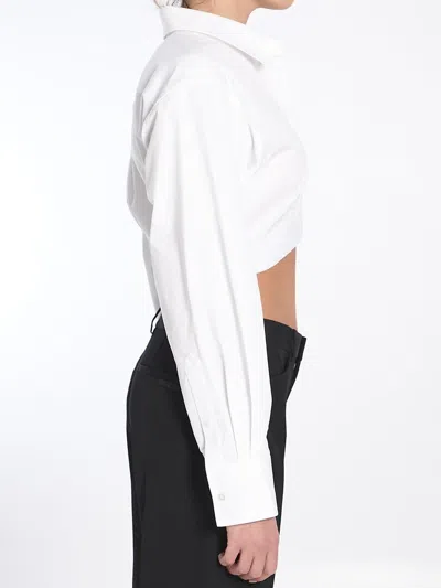 Alexander Wang Cropped Shirt With Elastic Band In White