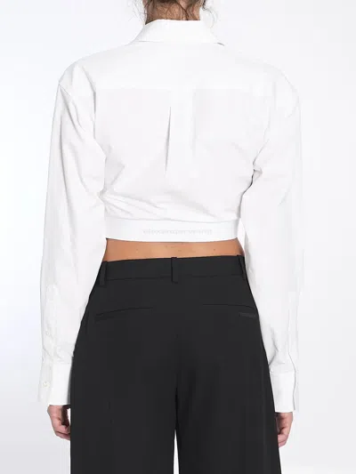 Alexander Wang Cropped Shirt With Elastic Band In White